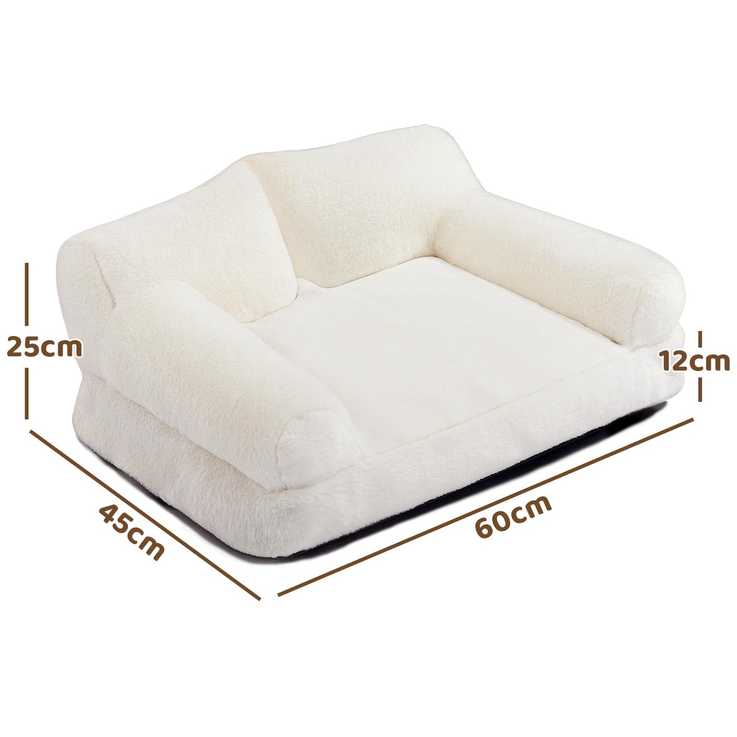MiawP Plush Cat Sofa Bed – Soft Breathable Pet Couch for Cats & Puppies (Beige)