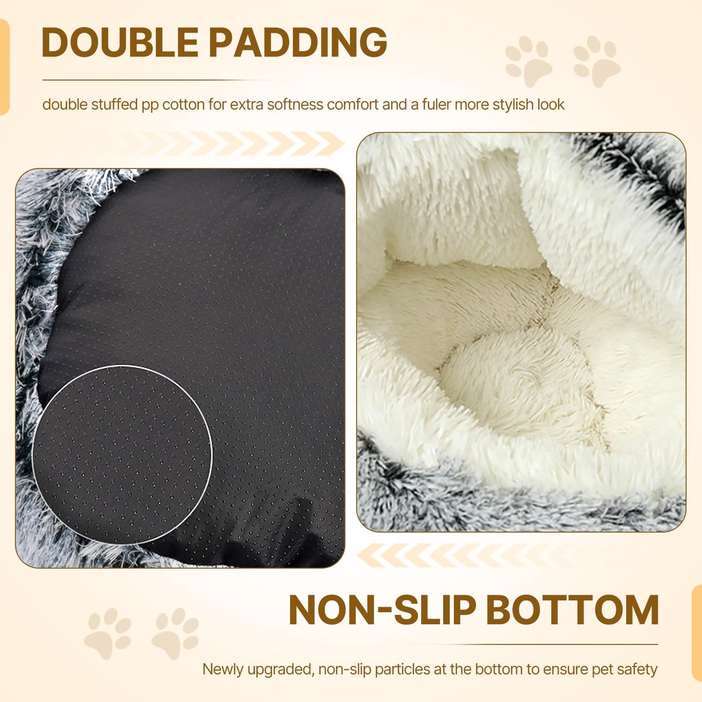 MiawP Calming Donut Cat Bed – Washable Plush Anti-Anxiety Pet Sleeping Bag for Cats & Small Dogs