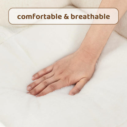 MiawP Plush Cat Sofa Bed – Soft Breathable Pet Couch for Cats & Puppies (Beige)