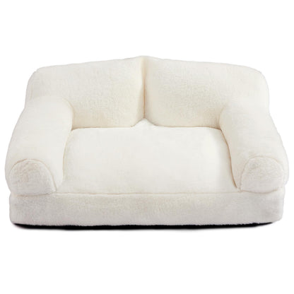 MiawP Plush Cat Sofa Bed – Soft Breathable Pet Couch for Cats & Puppies (Beige)