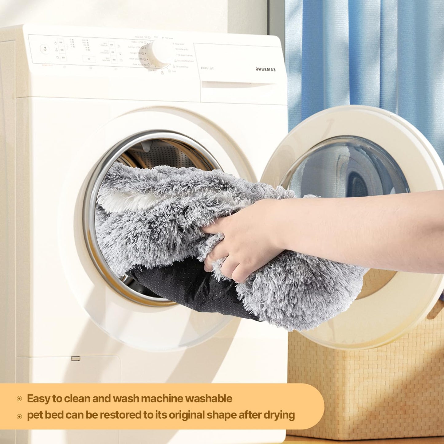 MiawP Calming Donut Cat Bed – Washable Plush Anti-Anxiety Pet Sleeping Bag for Cats & Small Dogs