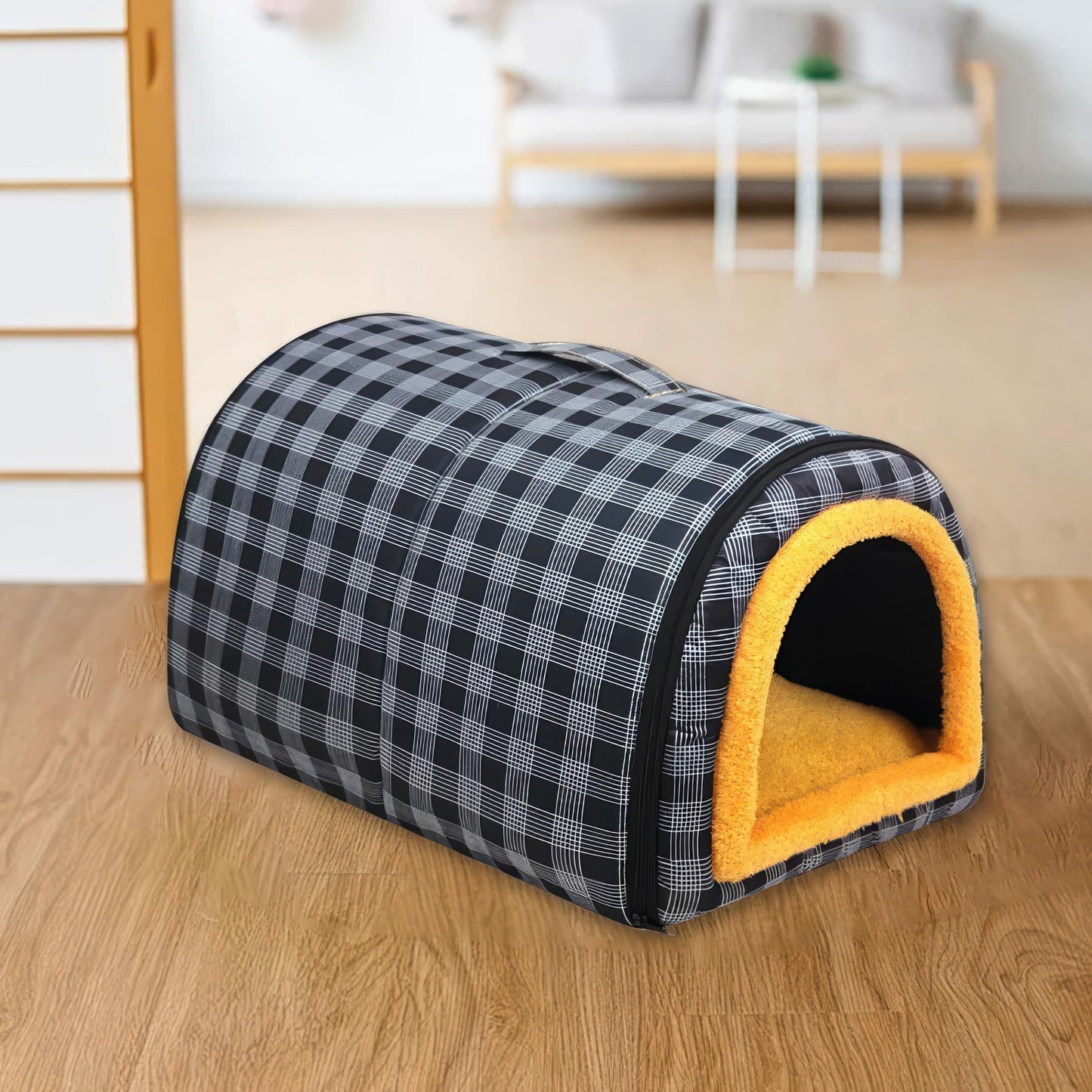 MiawP 2-in-1 Convertible Cat Bed – Water-Resistant Plush Pet Bed with Non-Slip Base (Grey, Small)