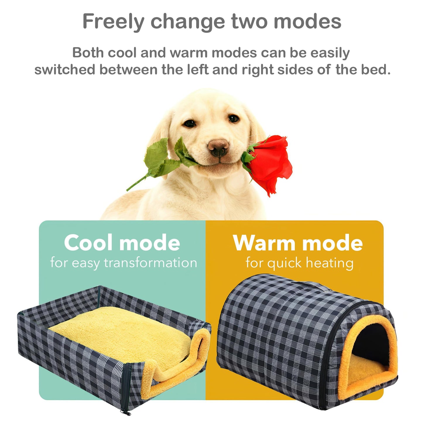 MiawP 2-in-1 Convertible Cat Bed – Water-Resistant Plush Pet Bed with Non-Slip Base (Grey, Small)