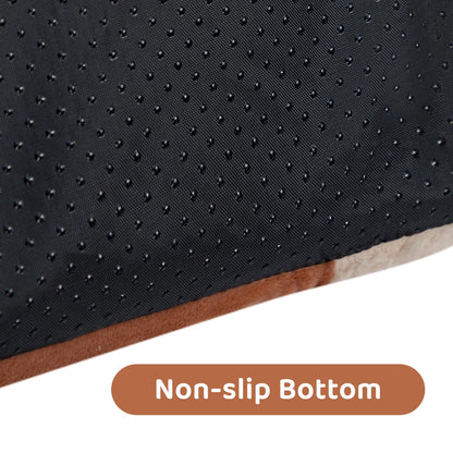 MiawP 2-in-1 Foldable Cat Bed – Crystal Velvet Cat Cave for Cats & Small Dogs (Coffee)